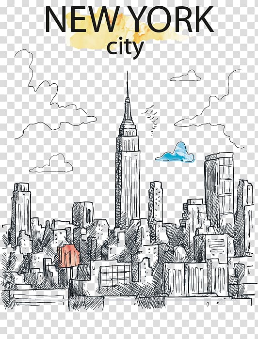 Panzhihua Chuxiong City New York City, Creative hand-painted New York City transparent background PNG clipart