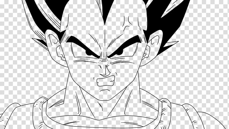 Goku Vegeta Gohan Trunks Majin Buu, dragon ball drawing with color, white,  monochrome, head png