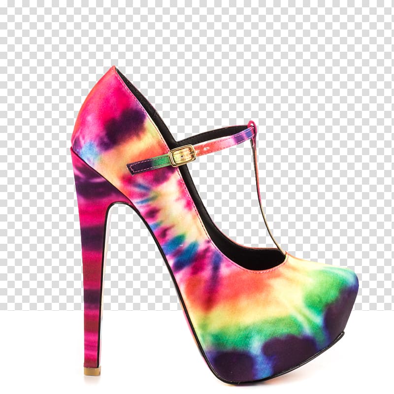 Court shoe High-heeled shoe Tie-dye Stiletto heel, sandal transparent background PNG clipart