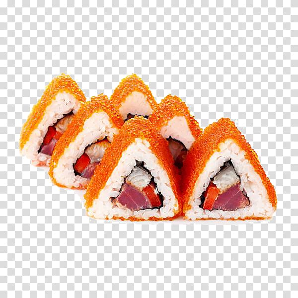 Sushi Japanese Cuisine California roll Makizushi Pizza, sushi transparent background PNG clipart