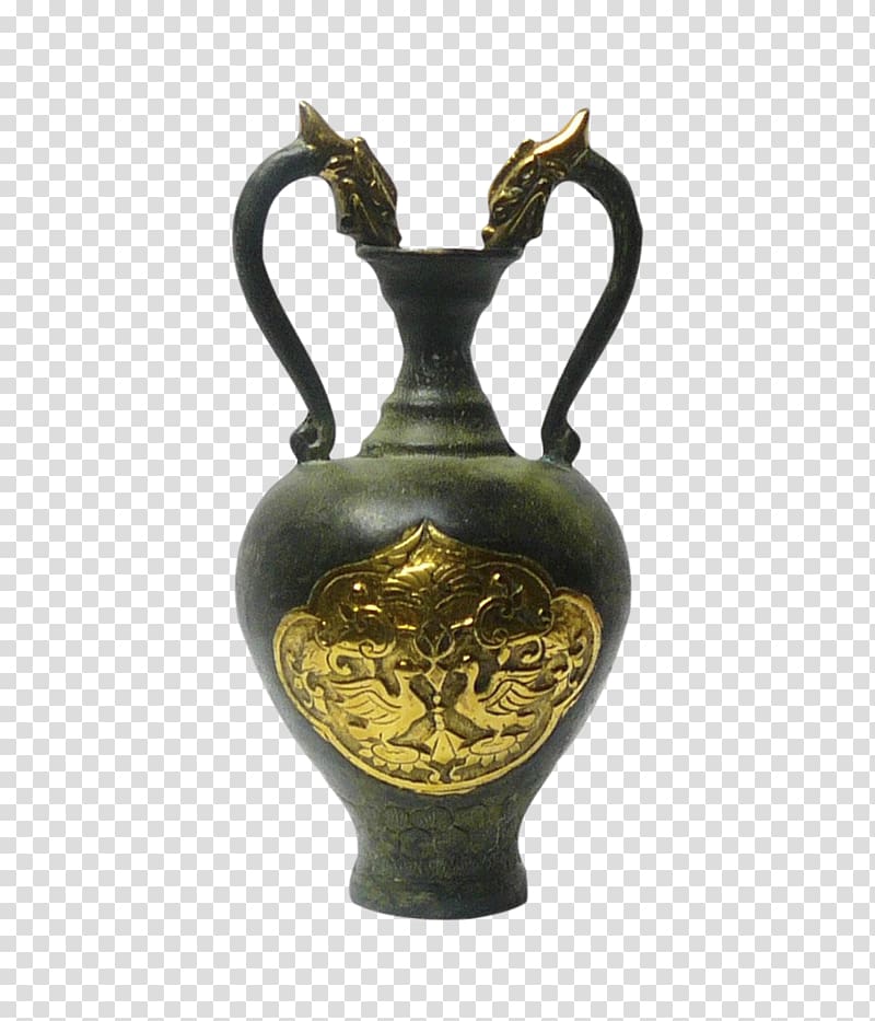 Vase Bronze Ceramic Pitcher Brass, vase transparent background PNG clipart