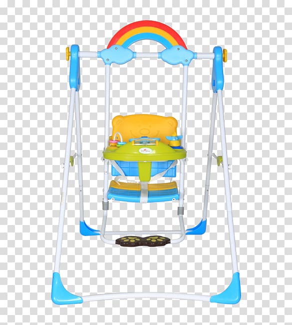 Yellow Blue Playground Baby walker Swing, fortnite bouncer pad transparent background PNG clipart