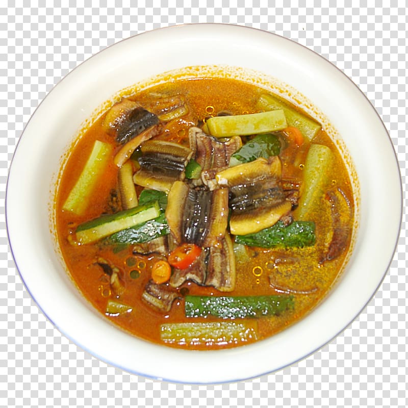 Kaeng som Sichuan cuisine Canh chua Eel Sea cucumber as food, Eel stew cucumber transparent background PNG clipart
