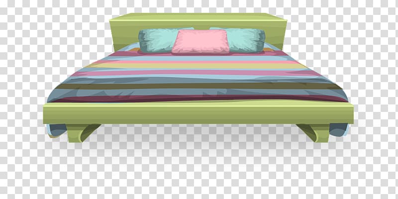 Bed Sheets Mattress Pillow Bunk bed, blue bed transparent background PNG clipart