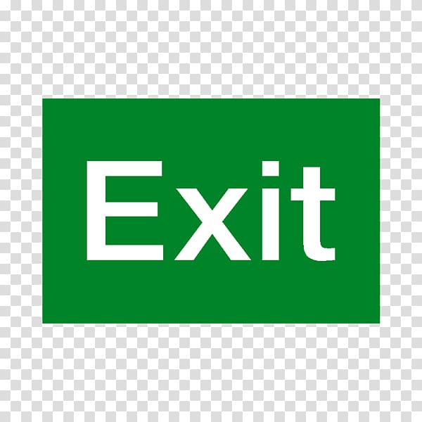 Exit sign Emergency exit Fire escape Building Safety, green label transparent background PNG clipart