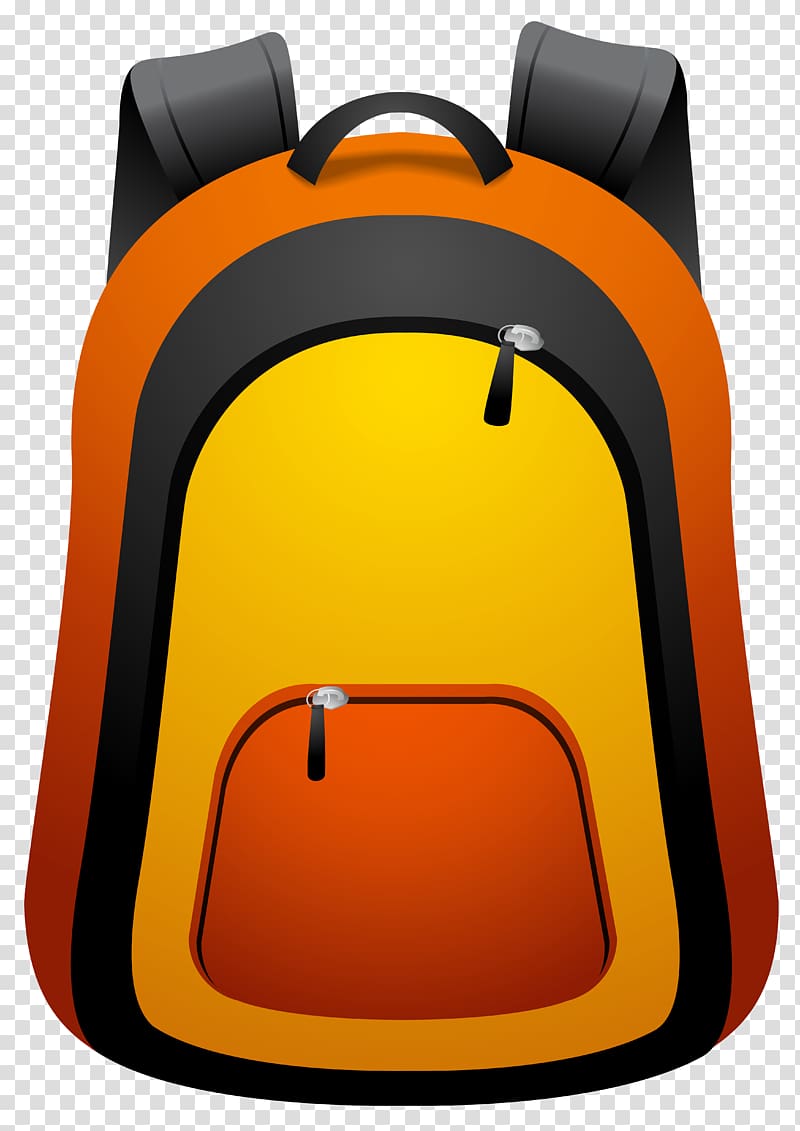 orange, yellow, and gray backpack illustration, Backpack , Backpack transparent background PNG clipart