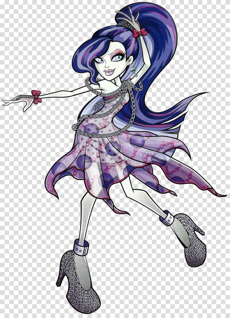 Monster High Spectra Vondergeist Daughter of a Ghost Frankie Stein, monster transparent background PNG clipart