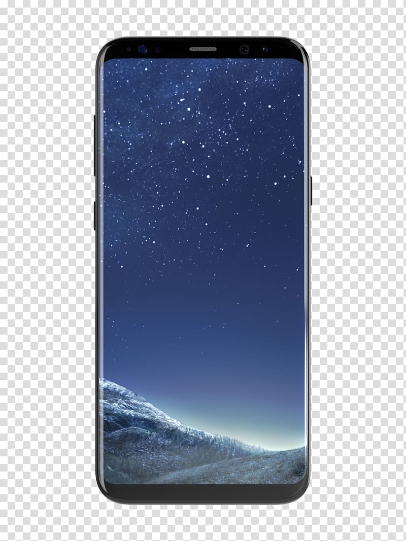 Samsung Galaxy S8 Telephone midnight black, scartch transparent background PNG clipart