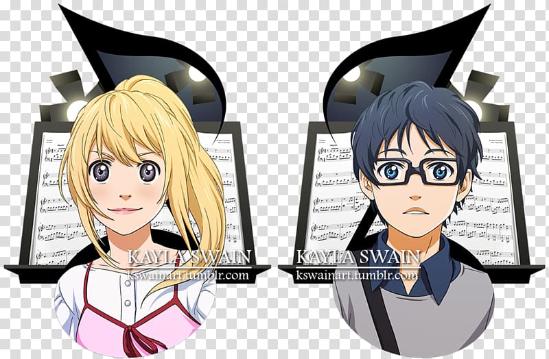 Your Lie in April Kaori Kousei Anime Manga, Anime transparent background PNG clipart