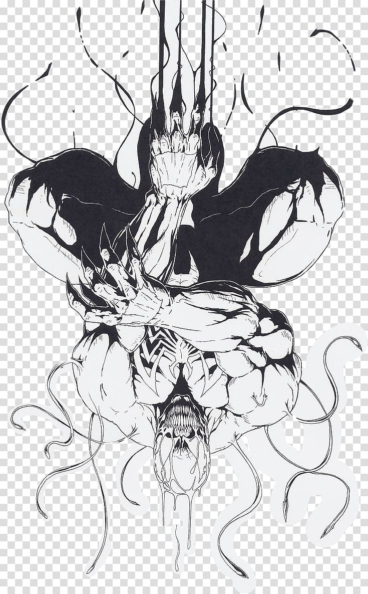 Venom Sketch Spider-Man Marvel Comics, venom transparent background PNG clipart