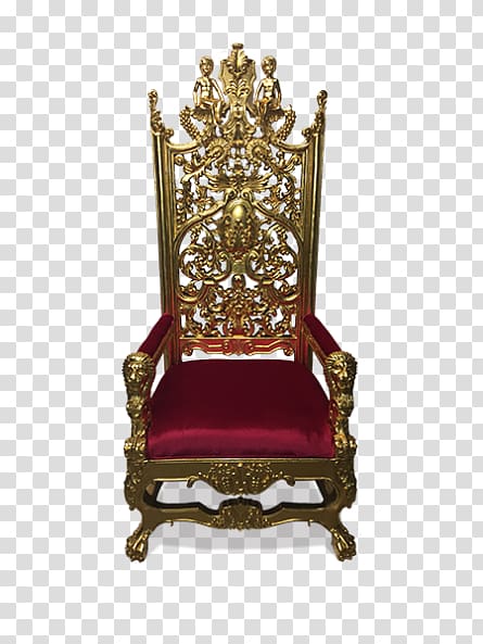 Throne Table Chair Seat Furniture, throne transparent background PNG clipart
