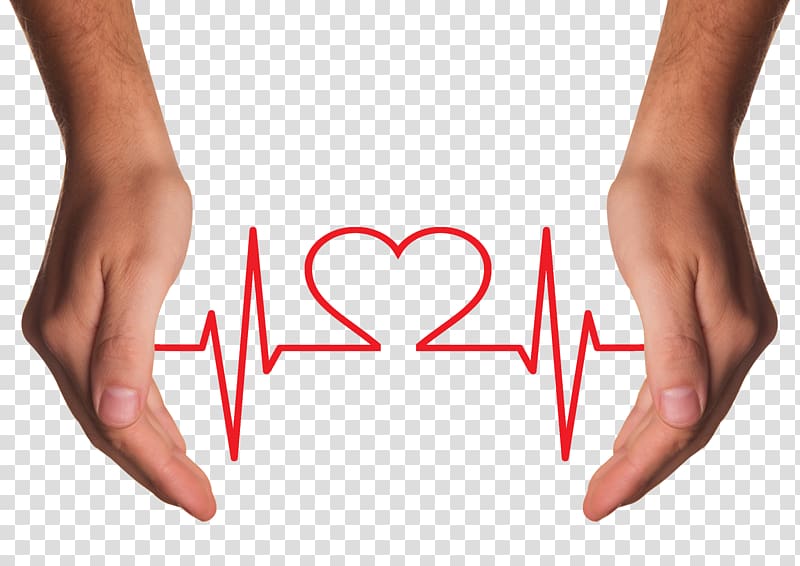 heart rate diagram between person hands, Health Care Chronic condition Disease Asthma, Hands Holding Red Heart with ECG line transparent background PNG clipart