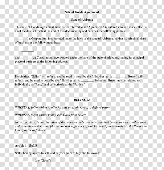 Document Contract Template Sale of Goods Act 1979, Microsoft Campus Agreement transparent background PNG clipart