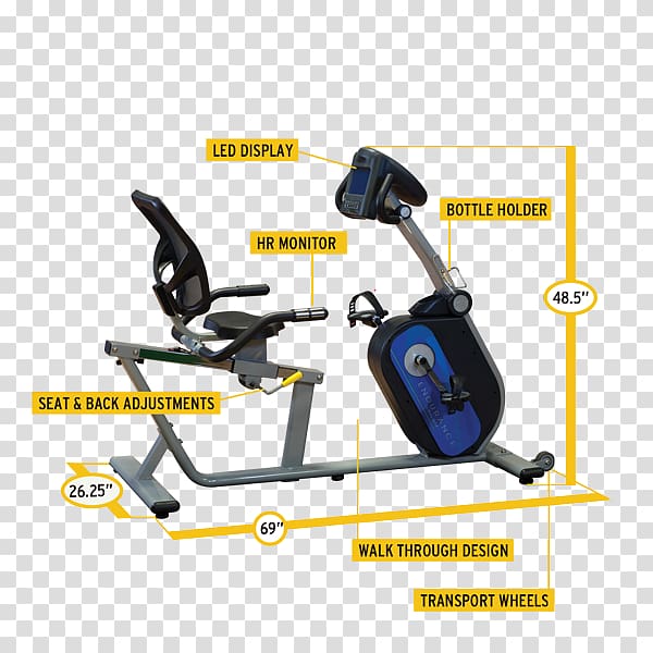 Exercise Bikes Recumbent bicycle Endurance, Bicycle transparent background PNG clipart