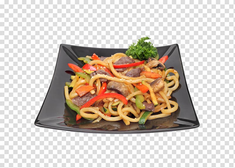 Chow mein Lo mein Chinese noodles Yakisoba Yaki udon, sushi transparent background PNG clipart