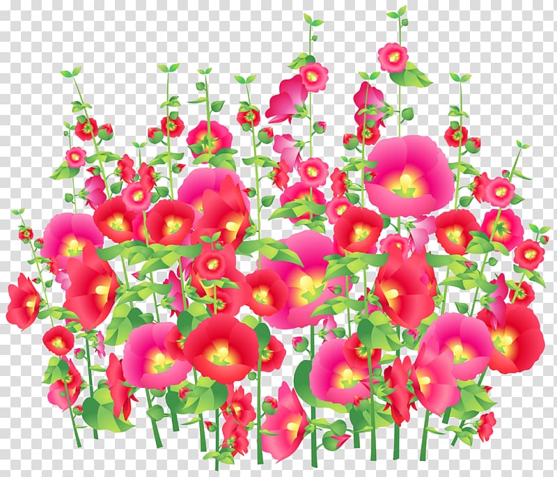 red hollyhock flowers illustration, Chinese zodiac Template , Flowers transparent background PNG clipart