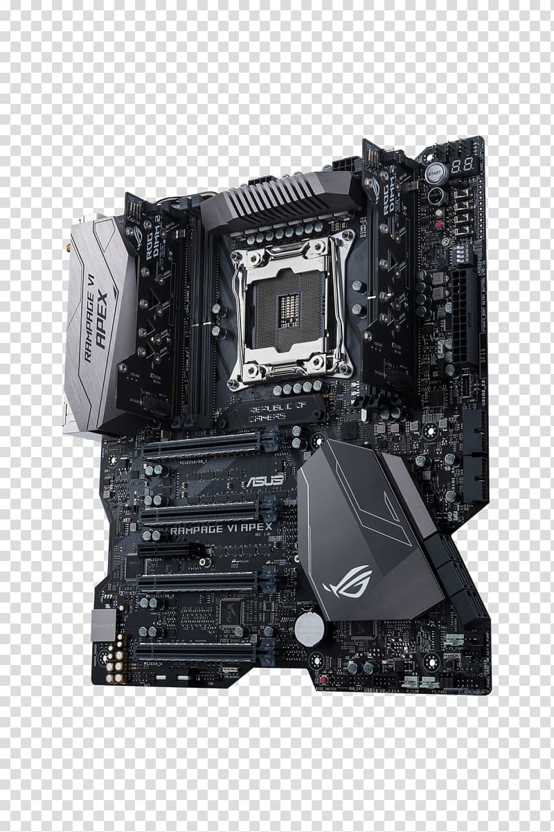 ROG GAMING MOTHERBOARD ROG RAMPAGE VI APEX Intel X299 LGA 2066 ASUS PRIME X299-A, others transparent background PNG clipart