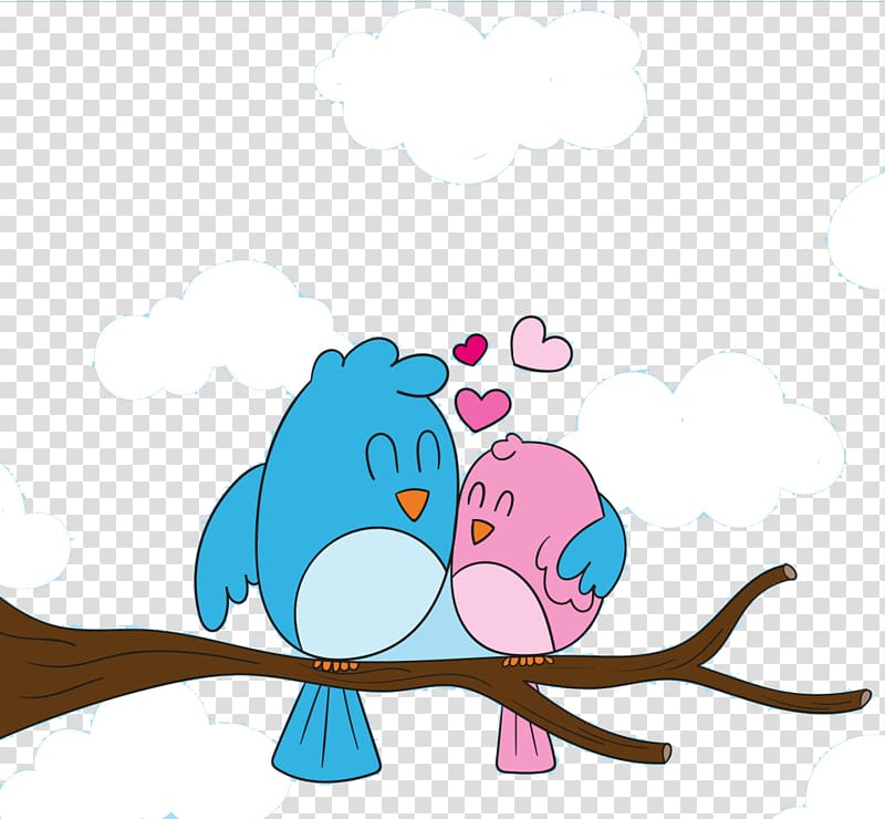 Bird, Love birds creative cartoon transparent background PNG clipart
