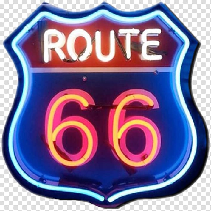 U.S. Route 66 Neon sign Brand Logo Product, sticker route 66 transparent background PNG clipart
