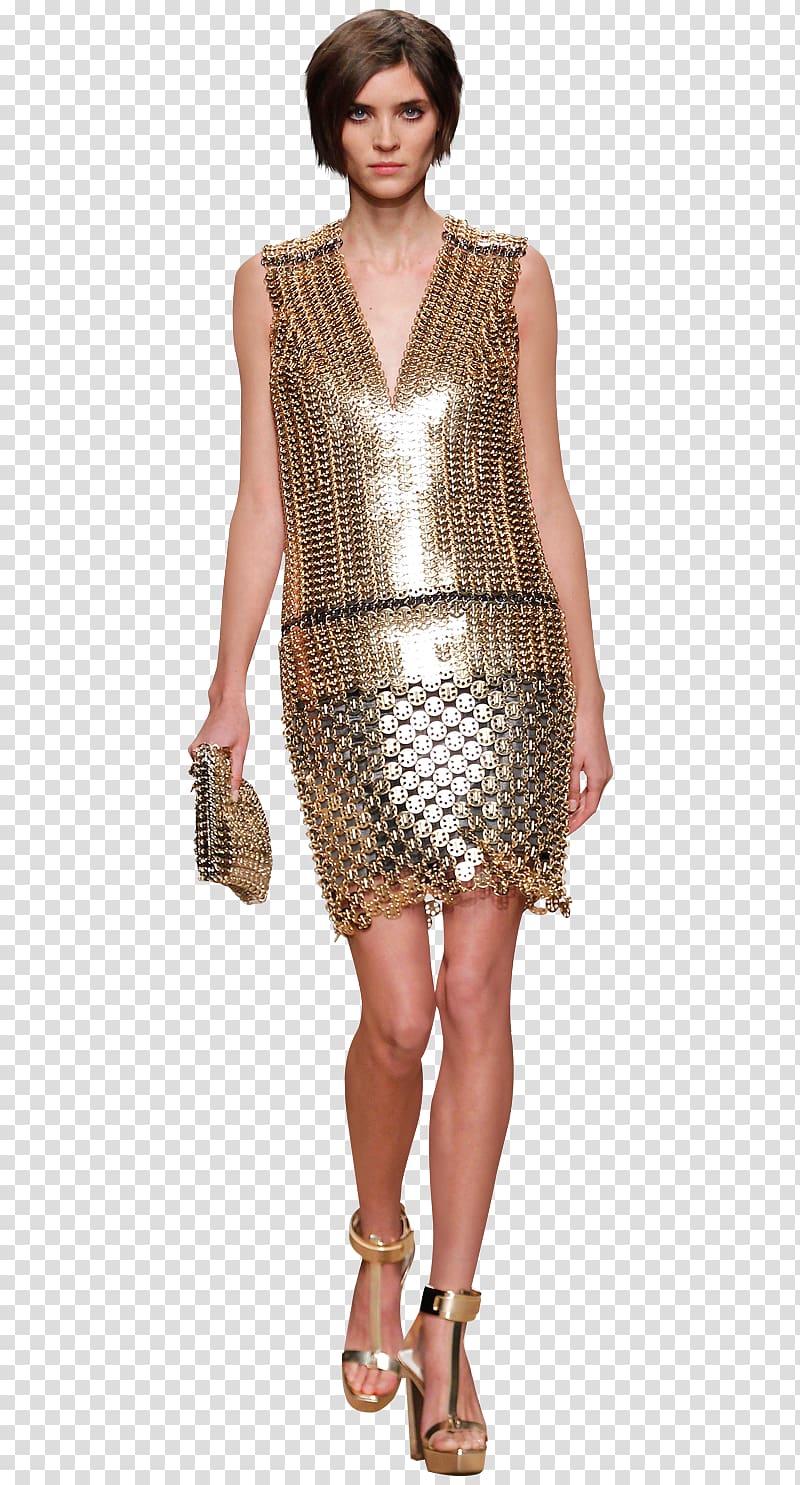 Fashion Supermodel Runway Clothing Cocktail dress, Paco Rabanne transparent background PNG clipart