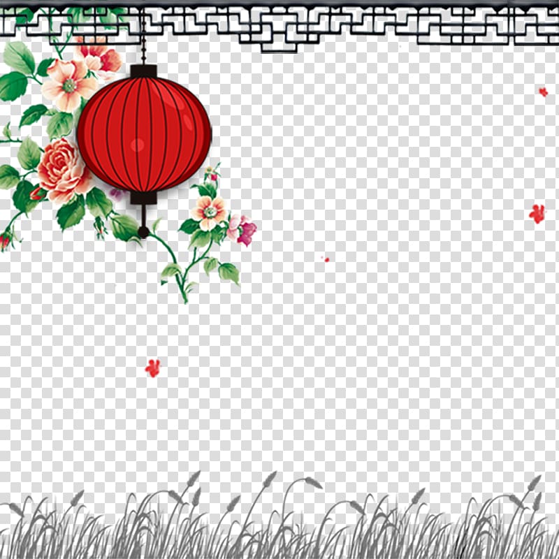 Painted dog\'s tail grass Spring Lantern Poster transparent background PNG clipart