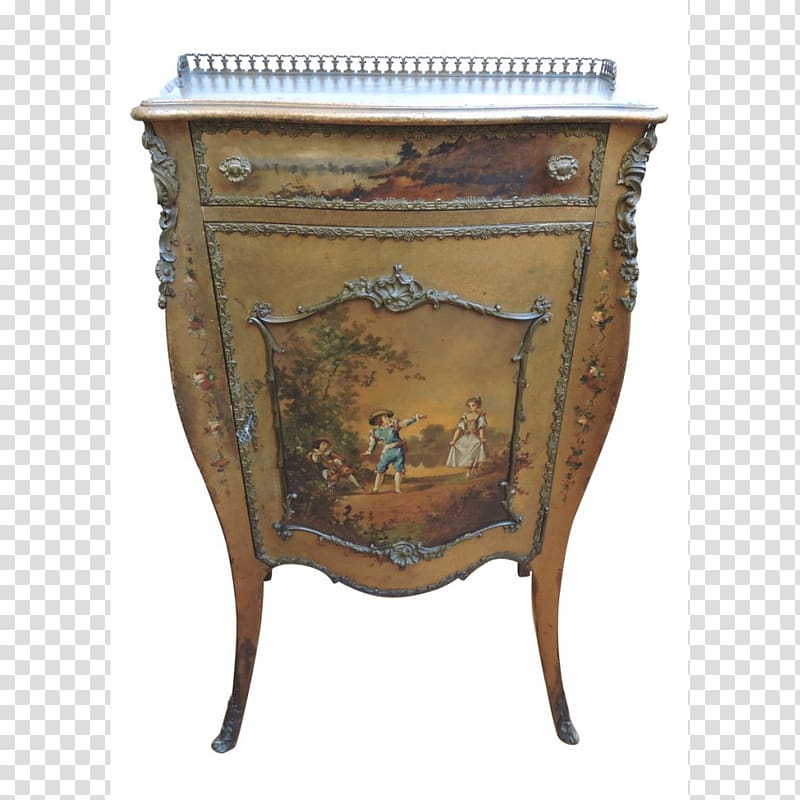Bedside Tables Furniture Bernardi\'s Antiques, beautifully hand painted architectural monuments transparent background PNG clipart