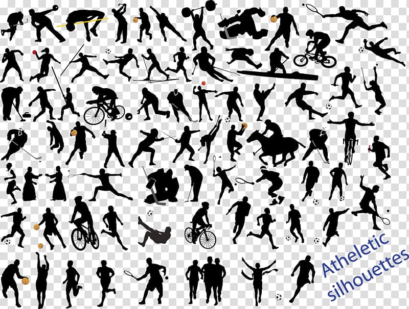 Sport Silhouette Athlete , Silhouettes athletes transparent background PNG clipart