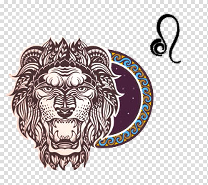 Zodiac Leo Capricorn Aquarius Fixed sign, Zodiac theme illustration of creative Leo transparent background PNG clipart