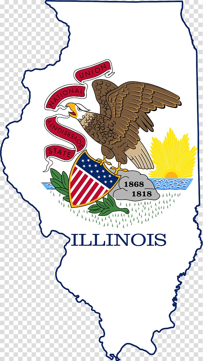 Flag and seal of Illinois Map State flag, Flag transparent background PNG clipart