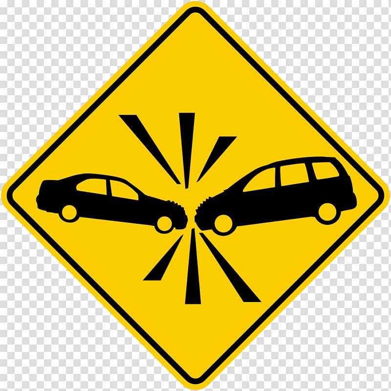 Car Warning sign Accident Traffic collision Senyal, traffic signs transparent background PNG clipart