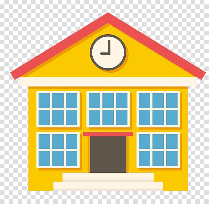 yellow, white, pink, and blue school illustration, School Building Icon, building transparent background PNG clipart