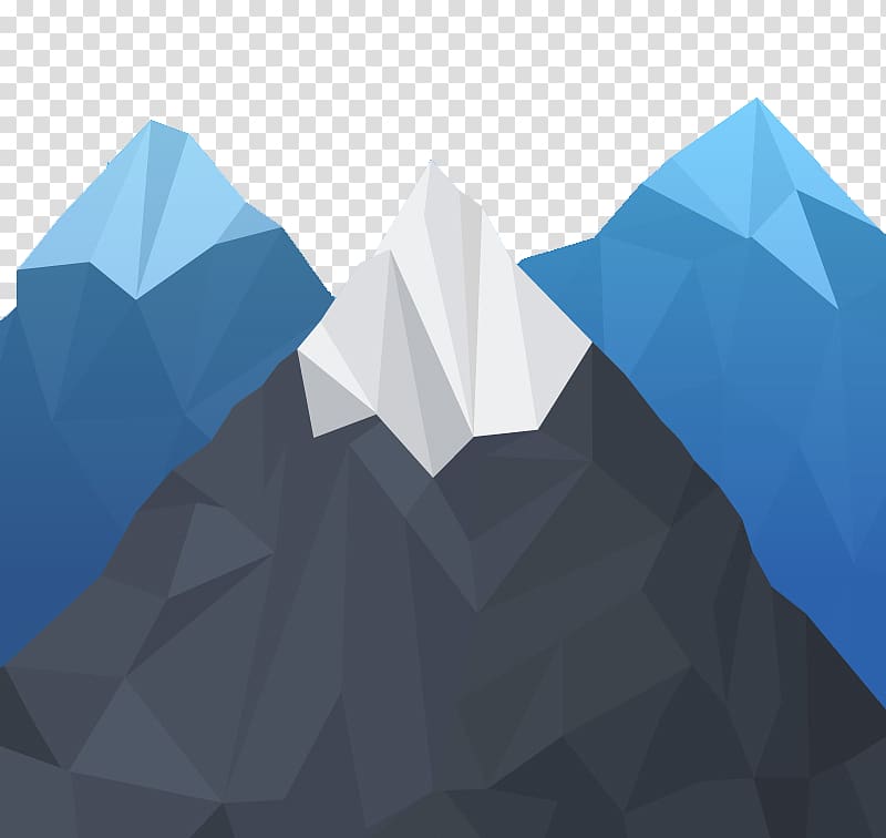 blue, gray, and white mountain , Geometry Geometric shape Mountain, geometry Snow Mountain Peak transparent background PNG clipart