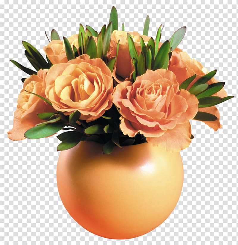 pink roses arragement, Rose Flower Vase Yellow, Yellow Rose Vase transparent background PNG clipart