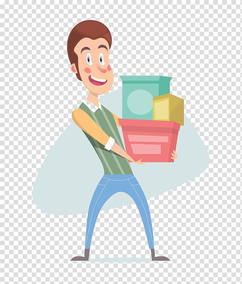 Cartoon Illustration, Flat Man Gift Tags transparent background PNG clipart