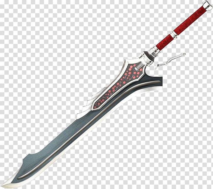 red hilt sword , Sword Knife Dagger, Knife transparent background PNG clipart