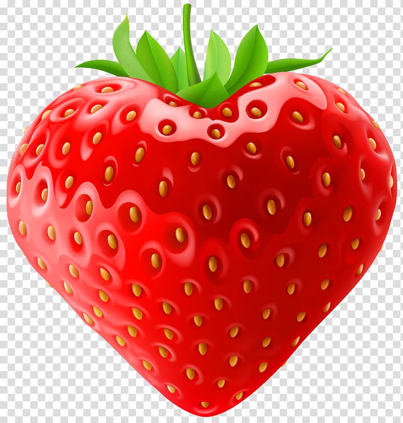 illustration of strawberry fruit, Strawberry Milk Heart, Strawberry transparent background PNG clipart