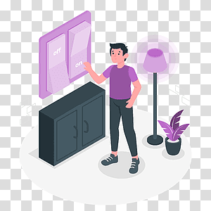 illustration, Switches, options, light, house, setup, people, preferences transparent background PNG clipart thumbnail