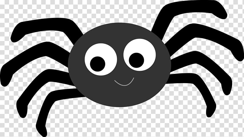 round black and white illustration, Spider Cartoon Animation , Cute Cartoon Spiders transparent background PNG clipart