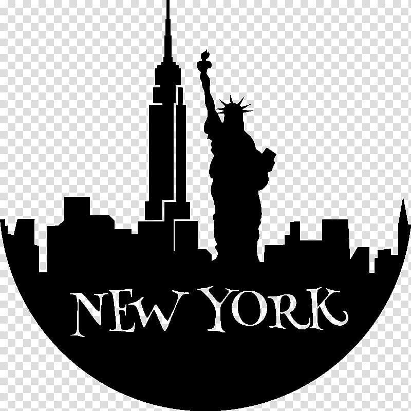 Statue of Liberty Empire State Building Silhouette, New York silhouette transparent background PNG clipart