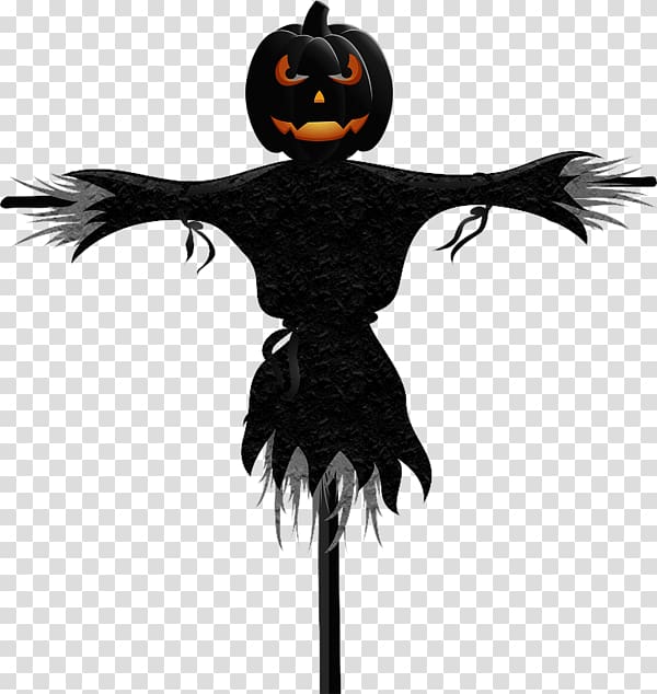 Scarecrow Halloween , Black Pumpkin Scarecrow transparent background PNG clipart
