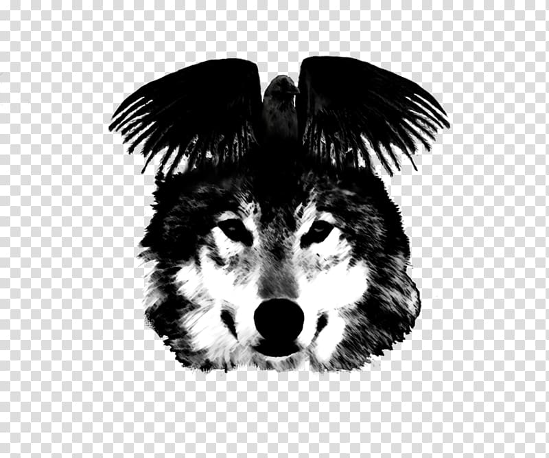 Dog breed Common raven Drawing, wolf totem transparent background PNG clipart