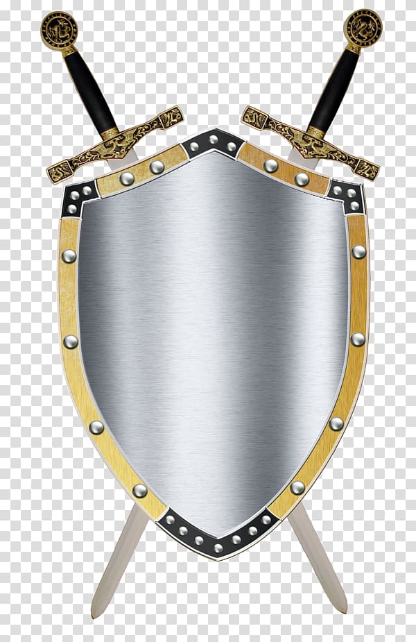 brown and gray sword and shield, Middle Ages Shield Sword Knight , Free Shield transparent background PNG clipart