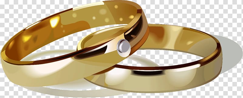Wedding ring , painted golden rings transparent background PNG clipart
