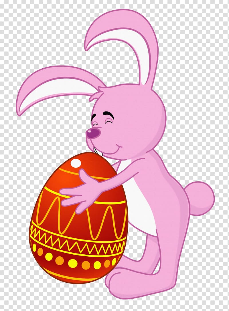 pink rabbit carrying egg , Easter Bunny , Easter Bunny transparent background PNG clipart