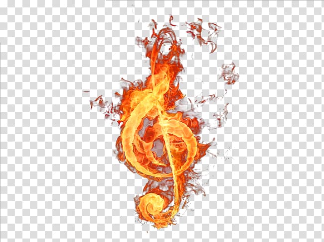 flaming G-clef art, Musical note Symbol Violin, Fire notes transparent background PNG clipart