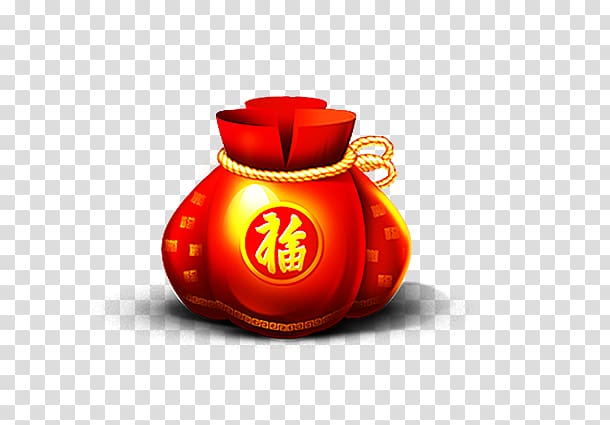 Chinese New Year Fukubukuro Red envelope, purse transparent background PNG clipart