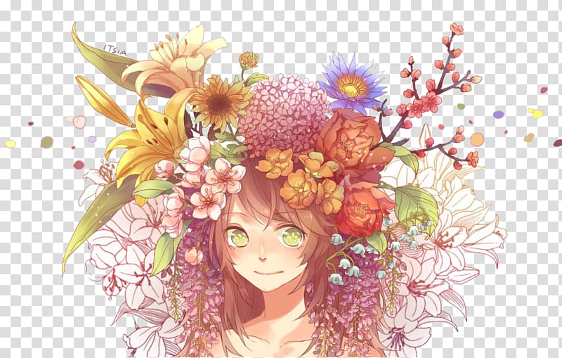 Anime News Network Manga Flower, flower girl transparent background PNG clipart