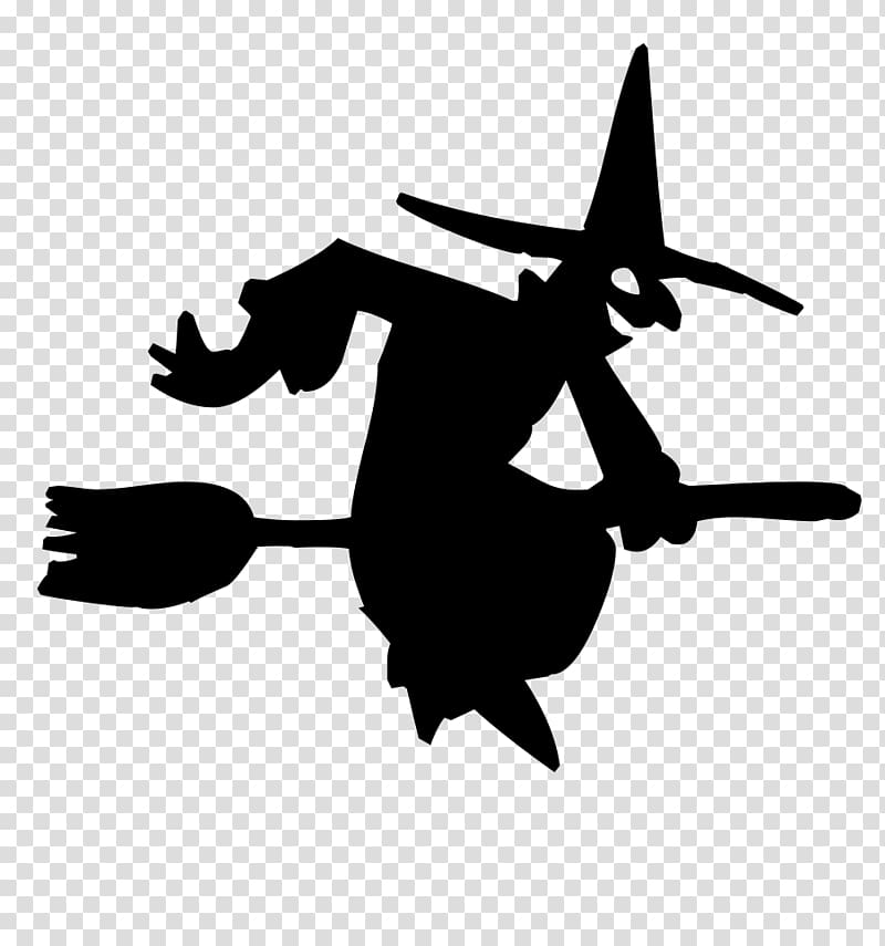 Witchcraft Silhouette Halloween, Witch Silhouette transparent background PNG clipart