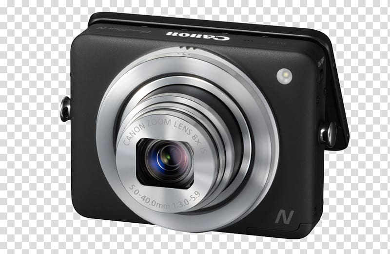 Canon PowerShot N 12.1 MP CMOS Digital Camera with 8x Optical Zoom Canon PowerShot N 12.1 MP Compact Digital Camera, 1080p, black Point-and-shoot camera, Camera transparent background PNG clipart