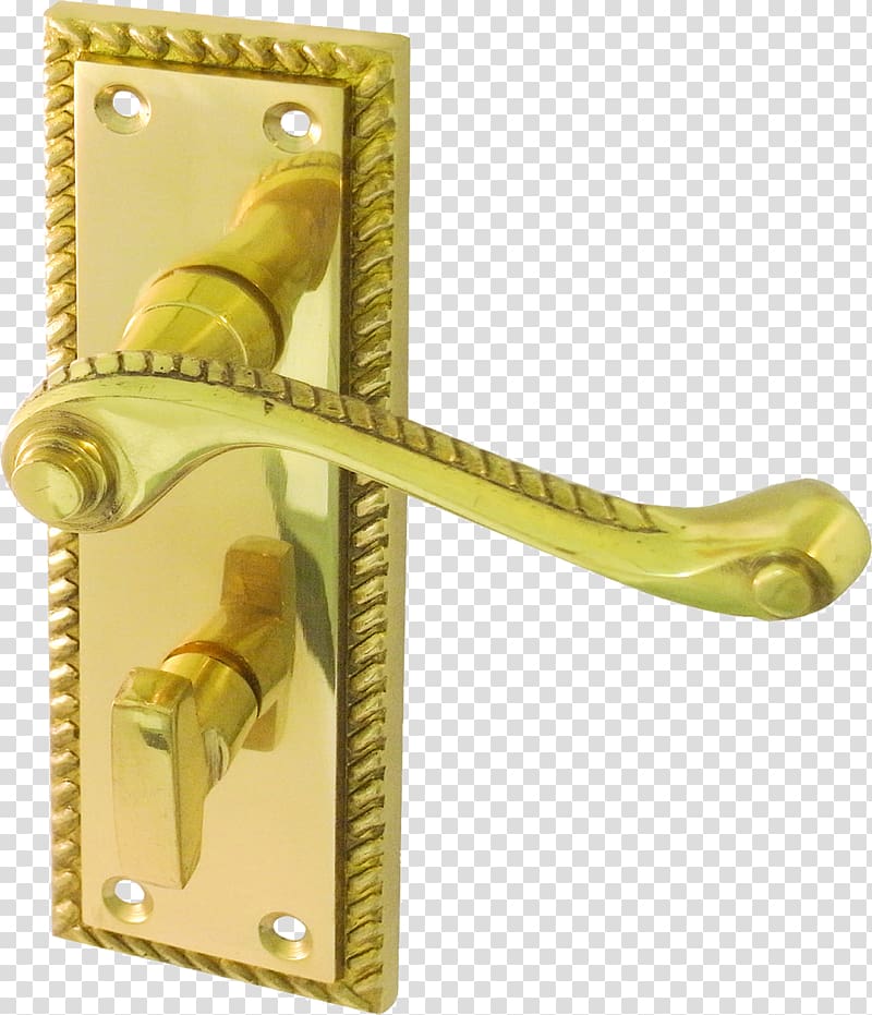 Window Door handle Lock Brass Bathroom, Brass transparent background PNG clipart